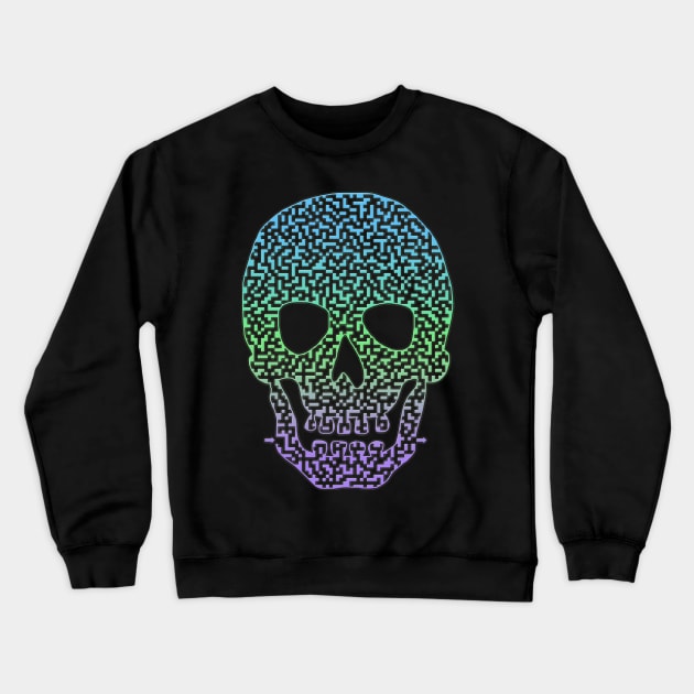 Colorful Skull Shaped Maze Crewneck Sweatshirt by gorff